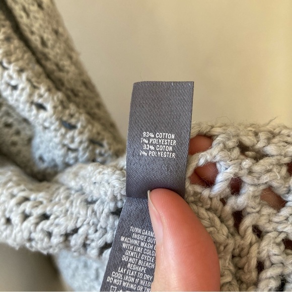 Aerie | Boho Chunky Crochet Knit Kimono Shrug Poncho Sweater - Picture 5 of 6